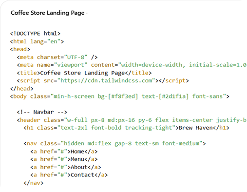 Generated HTML in chat